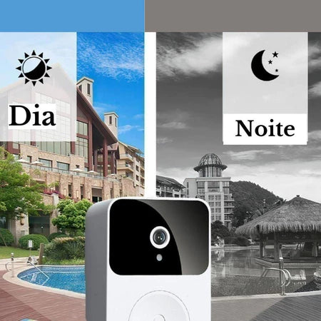 Campainha Inteligente Wi-Fi com Câmera HD e Visão pelo Celular